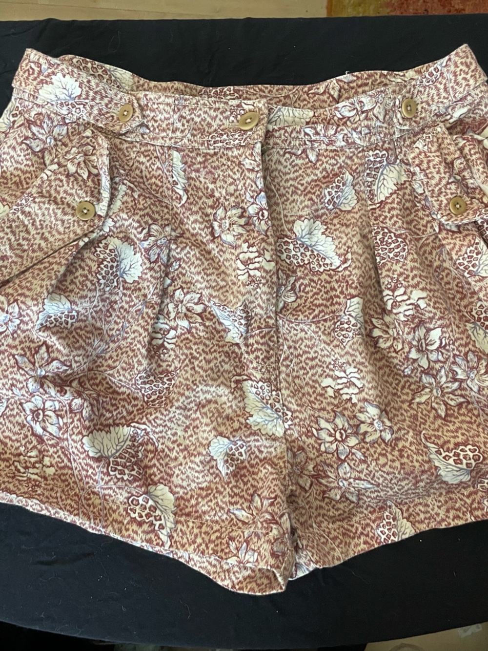 Ulla Johnson Cream and Dusty Rose Printed Shorts